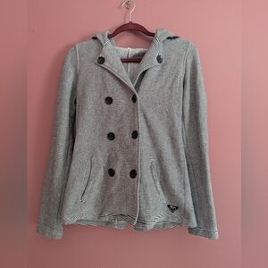 Roxy Striped Black and White Women's Peacoat Jacket Size Small